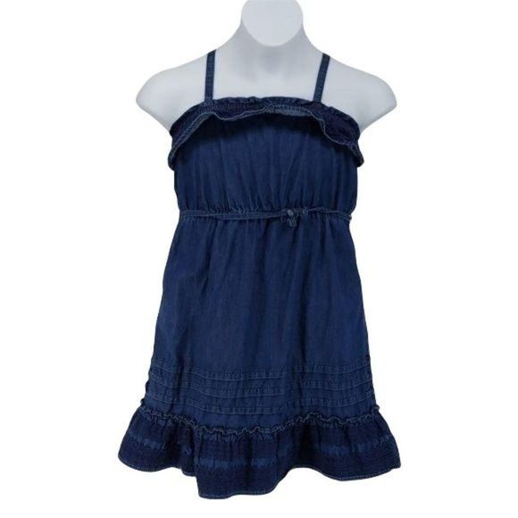 Gap kids blue sleeveless size small denim jean Dress - Picture 1 of 6